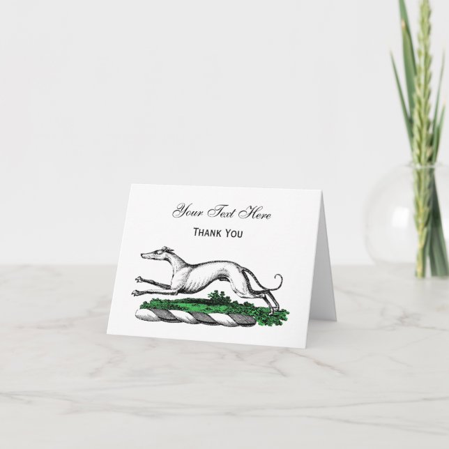 Carte De Remerciements Greyhound Whippet à la tête d'un emblème de crête  (Devant)