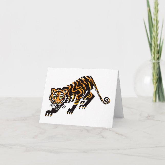 Carte De Remerciements Gros chats - TIGER- Animaux menacés (Devant)