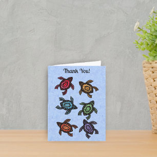 Carte De Remerciements Groupe Tortues noires Coques Abstraites Beaucoup d