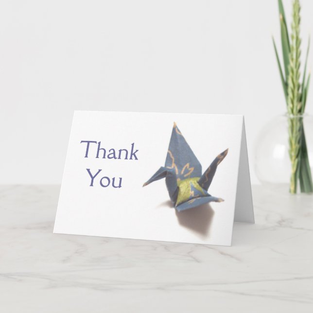 Carte De Remerciements Grue en papier (Devant)
