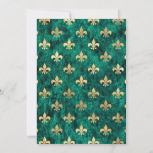 Carte De Remerciements Grunge Green Velvet Fleur De Lis Mardi Gras