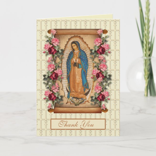 Carte De Remerciements Guadalupe Vierge Marie Condolence espagnole (Devant)