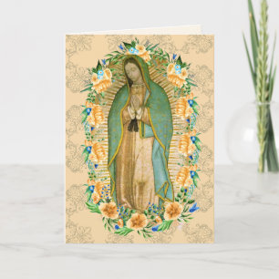 Carte De Remerciements Guadalupe Vierge Marie Condolence funéraire Espagn