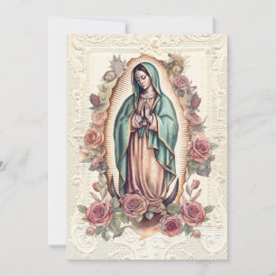 Carte De Remerciements Guadalupe Vierge Marie Condolence funéraire Espagn