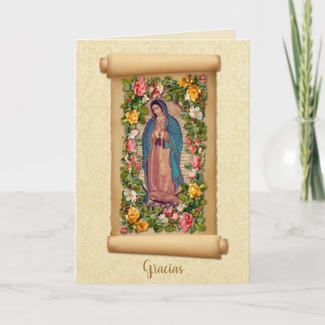 Carte De Remerciements Guadalupe Virgin Mary Catholic Spanish Gracias (Devant)