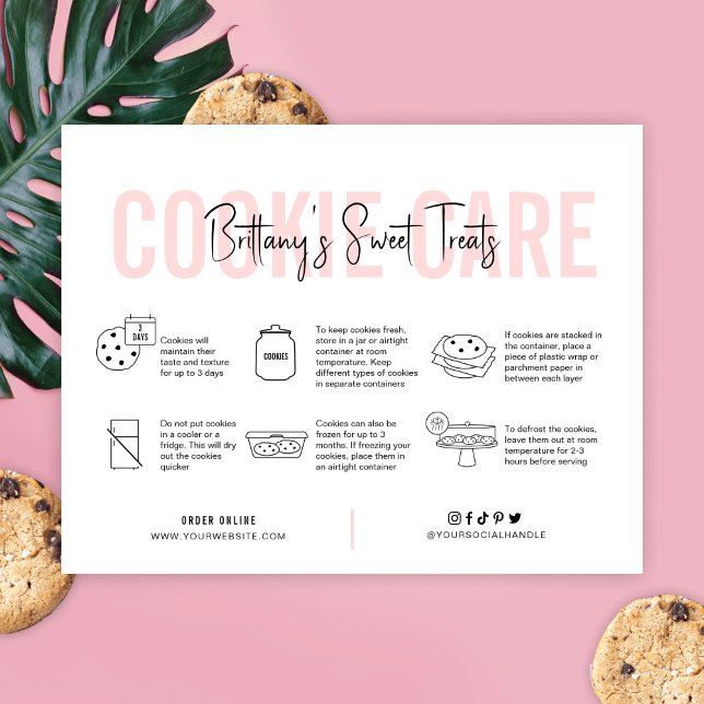 Carte De Remerciements Guide de soins de cookies Boulangerie esthétique r (Créateur téléchargé)