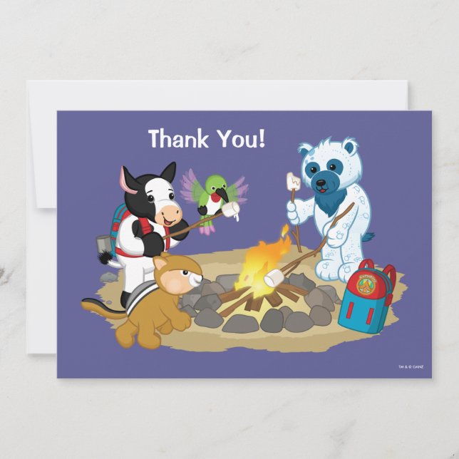 Carte De Remerciements Guimauves de feu de camp de Webkinz | (Devant)