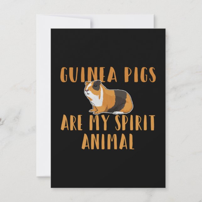 Carte De Remerciements Guinée Pig - Guinée Pigs Are My Spirit Animal (Devant)