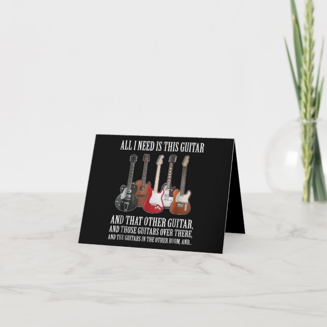 Carte De Remerciements Guitar | I Need Is This Guitar Any Musician (Devant)