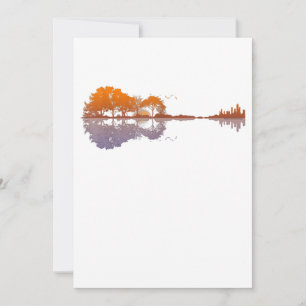 Carte De Remerciements Guitar Lake Reflète La Musique Et La Guitare