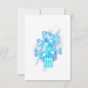 Carte De Remerciements Guitar Lover   Head of A Bass Guitar Player
