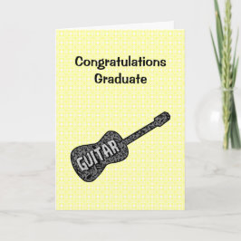 Carte De Remerciements Guitare Music Notes Texte Graduation Card