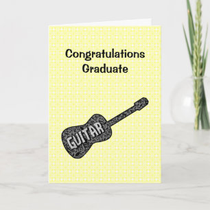 Carte De Remerciements Guitare Music Notes Texte Graduation Card