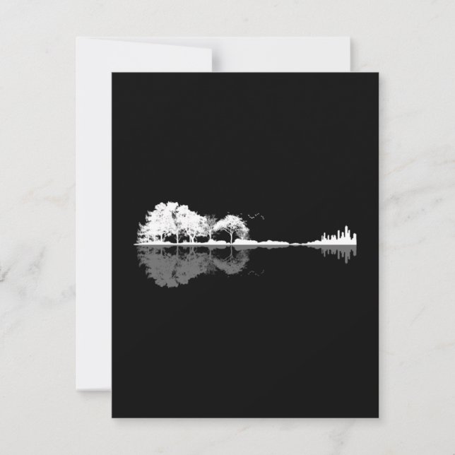 Carte De Remerciements Guitare naturelle (Devant)