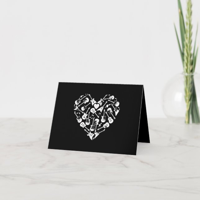 Carte De Remerciements Guitares Coeur Guitariste Valentines (Devant)