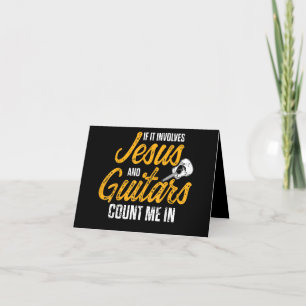 Carte De Remerciements Guitariste chrétien Jésus Eglise de culte Guitare