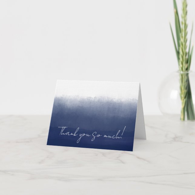 Carte De Remerciements Gulf Blue Watercolor (Devant)