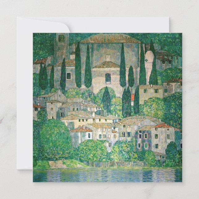 Carte De Remerciements Gustav Klimt - Église à Cassone (Devant)