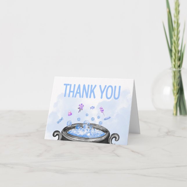 Carte De Remerciements Halloween bleu C'est un Baby shower garçon (Devant)