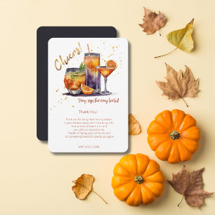 Carte De Remerciements Halloween Cocktail Boissons Baby shower