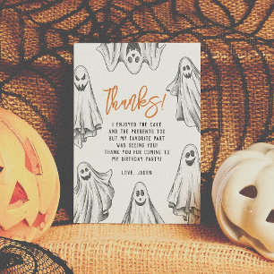 Carte De Remerciements Halloween Fantômes Spooktaculaire Anniversaire Mer