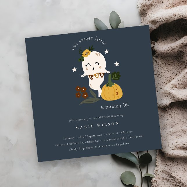 Carte De Remerciements Halloween Ghost Little Boo N'importe quel âge Anni (Créateur téléchargé)