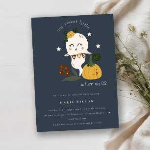 Carte De Remerciements Halloween Ghost Little Boo N'importe quel âge Anni
