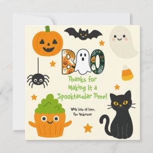 Carte De Remerciements Halloween modifiable - Little Monster Bash -