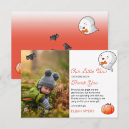 Carte De Remerciements Halloween Notre Petit Boo Ghost Garçon 1er Anniver