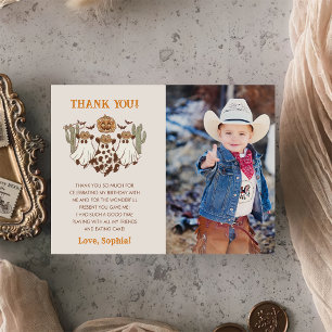 Carte De Remerciements Halloween occidentale Cowboy fête d'anniversaire P
