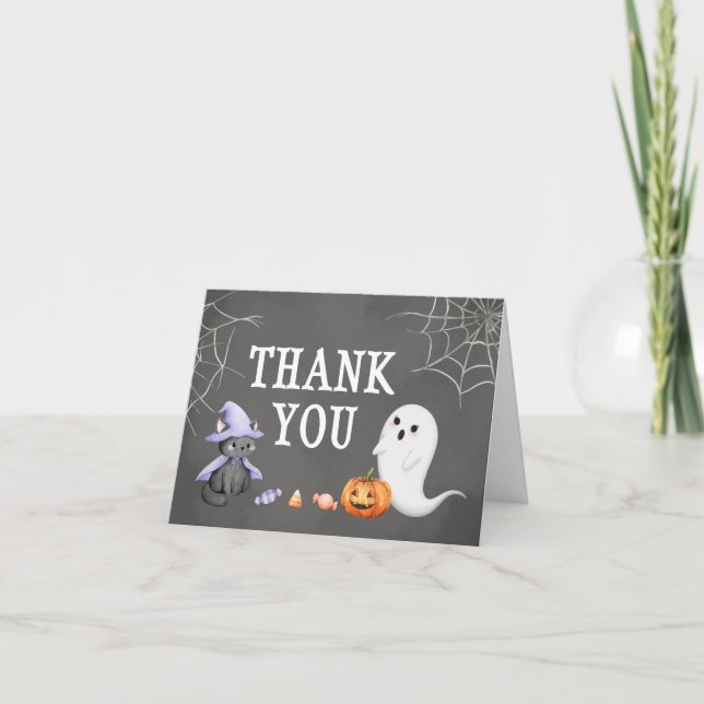 Carte De Remerciements Halloween Petit Boo Ghost Baby shower (Devant)