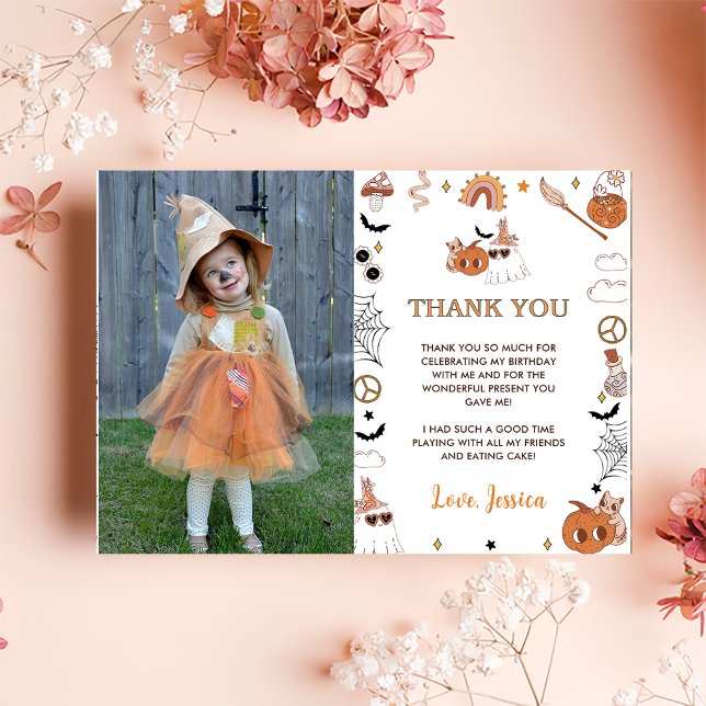 Carte De Remerciements Halloween Super Cute Ghost Photo (Créateur téléchargé)