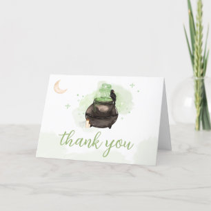 Carte De Remerciements Halloween verte Un bébé brasse Baby shower