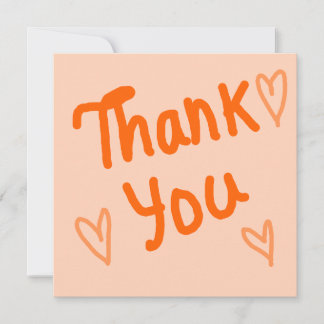 Carte De Remerciements Hand-Lettered Orange Thank You Card