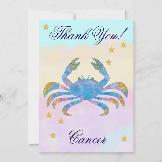 Carte De Remerciements Hand-Painted Cancer Birthday Thank You (Devant)