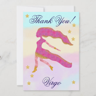 Carte De Remerciements Hand-Painted Virgo Birthday Thank You