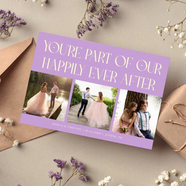 Carte De Remerciements Happily Ever After Wisteria Wedding Photo (Créateur téléchargé)