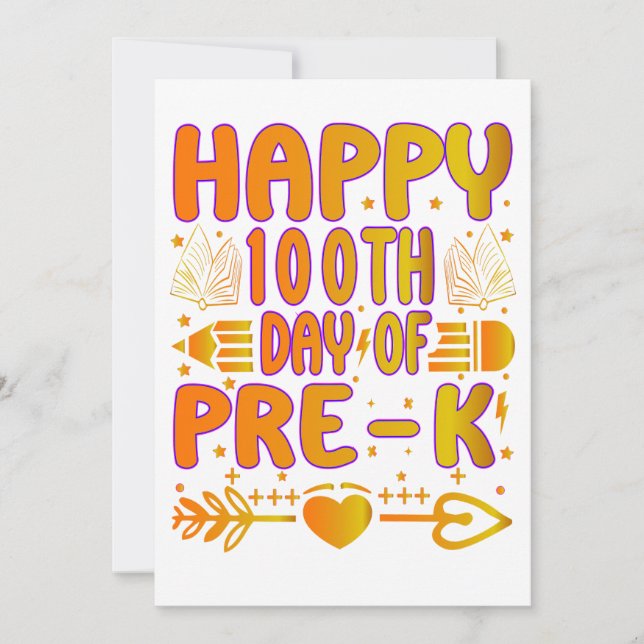 Carte De Remerciements Happy 100th Day of Pre-K Wedding Thank You Card |  (Devant)