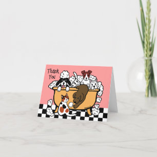 Carte De Remerciements Happy Bath Time Chocolate Labrador et les amis des