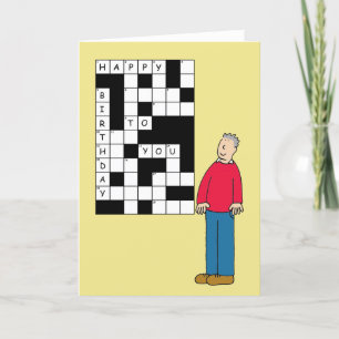Carte De Remerciements Happy Birthday Crossword Man