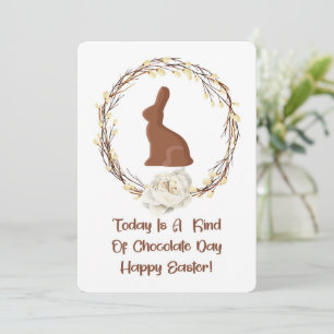 Carte De Remerciements Happy Easter Chocolate Bunny Thank You Card