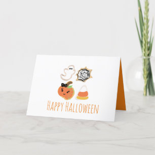 Carte De Remerciements Happy Halloween Cookies Citrouille Ghost Spider We