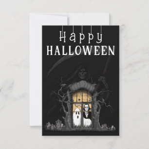 Carte De Remerciements Happy Halloween Haunted House Photo