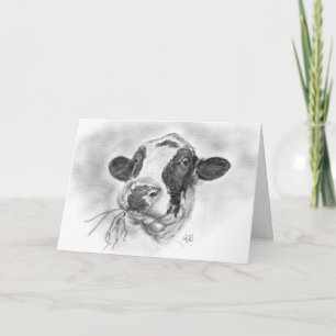 Carte De Remerciements Happy Holstein Friesian Dairy Cow