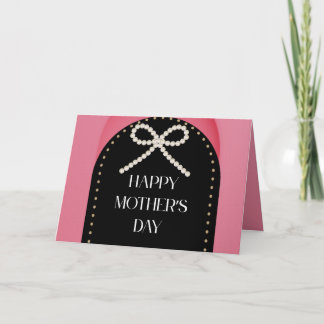 Carte De Remerciements Happy Mother's Day Card Pink Gold Black 