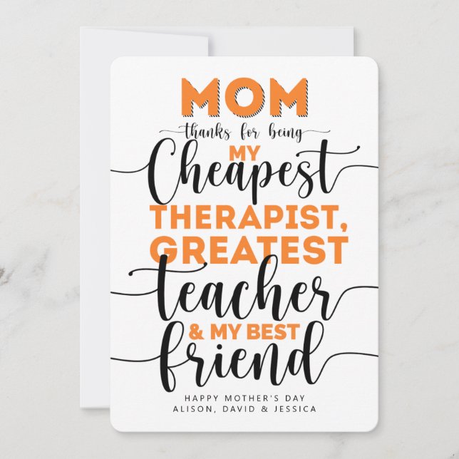 Carte De Remerciements Happy Mother's Day to my best friend (Devant)