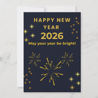 Carte De Remerciements Happy New Year 2026 Printable Greeting Card | Mini