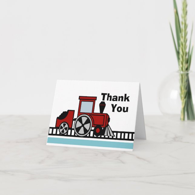 Carte De Remerciements Happy Tracks Choo Choo (Devant)