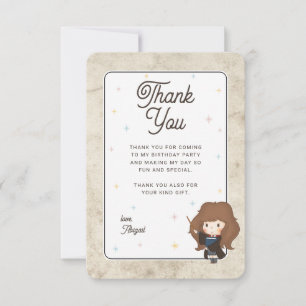 Carte De Remerciements Harry Potter Chibi Hermione Magicien Anniversaire