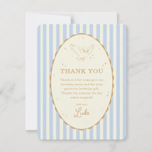 Carte De Remerciements Harry Potter Hedwig Rayure Bleue Anniversaire